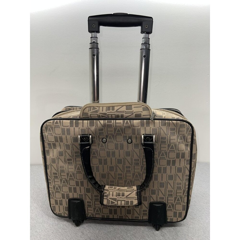 Kenneth Cole Reaction Beige 17" Under seat Rolling Carry On Laptop Bag Wheels - Picture 15 of 16